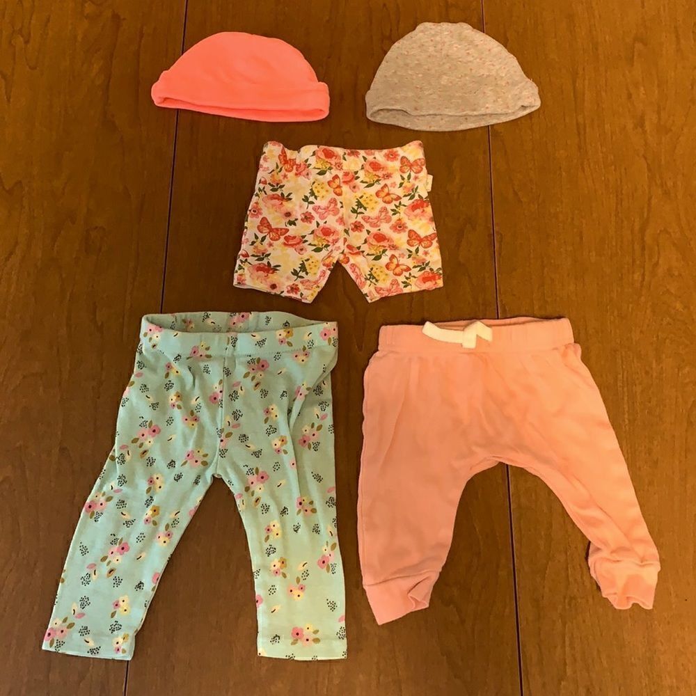 Baby pants, shorts, and hats